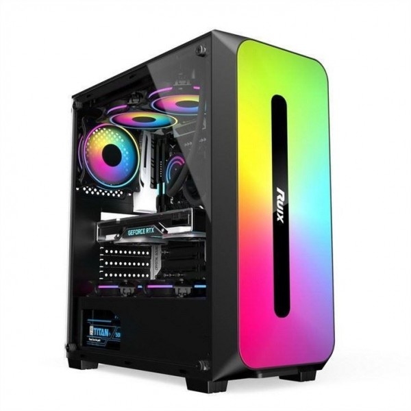 Micro ATX/ATX/ITX CASE Dazzle ARGB 효과 전면 패널 하단 장착 전원 공급 장치(흑백)