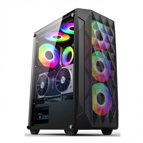 ETEK - ATX/Matx 컴퓨터 케이스 측면 압축 된 메시 앞 패널 지원 물 냉각 라디에이터