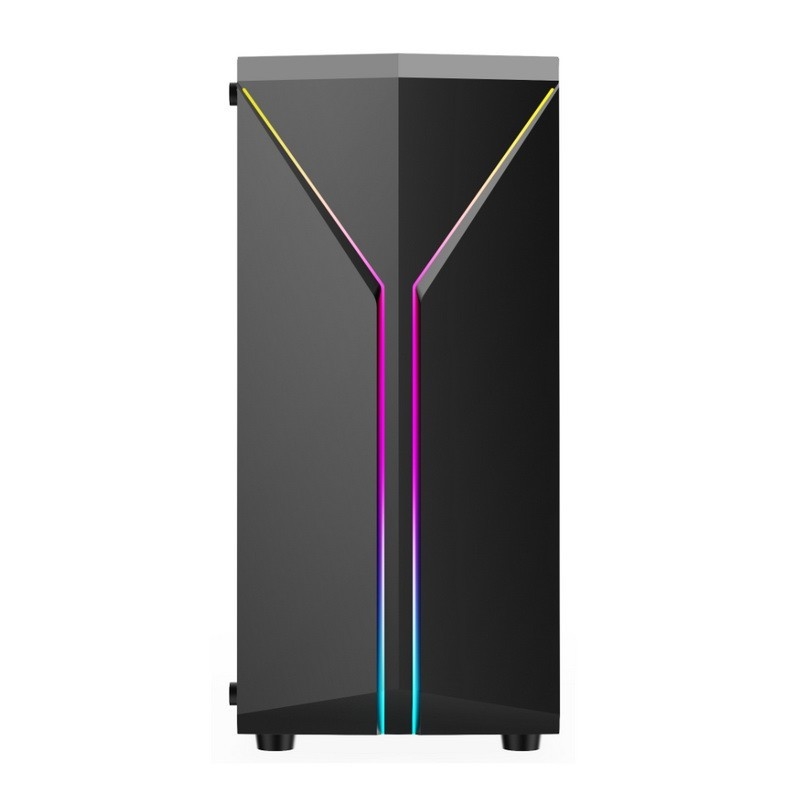 ETEK 스타일리시 컴퓨터 케이스 대칭 ARGB LED 스트립 템퍼드 글래스 사이드 패널 위 I/O 패널