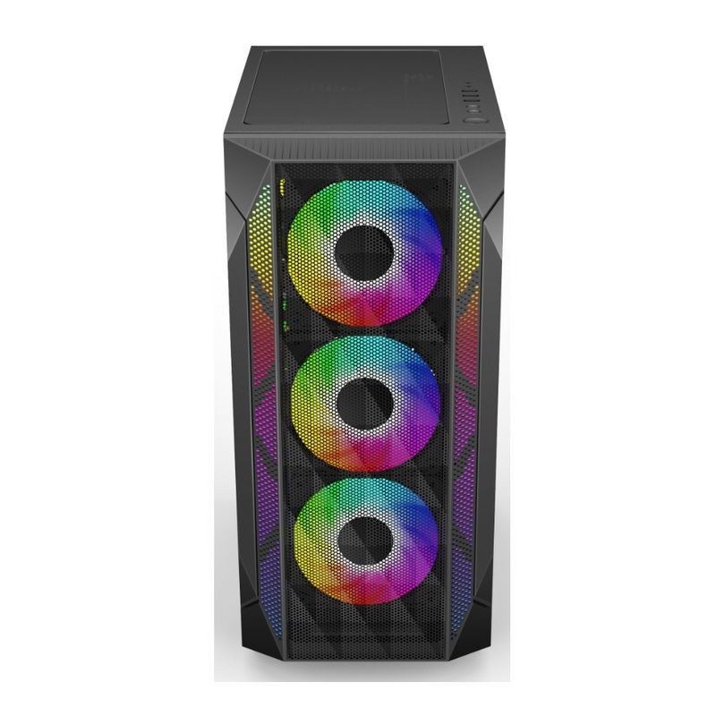 ETEK - ATX/Matx 컴퓨터 케이스 측면 압축 된 메시 앞 패널 지원 물 냉각 라디에이터
