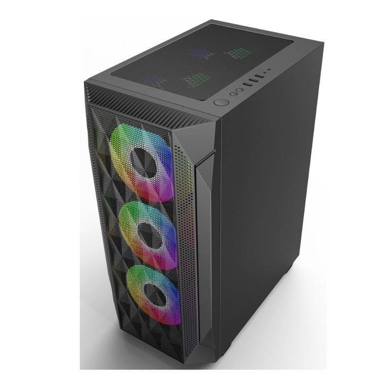ETEK - ATX/Matx 컴퓨터 케이스 측면 압축 된 메시 앞 패널 지원 물 냉각 라디에이터
