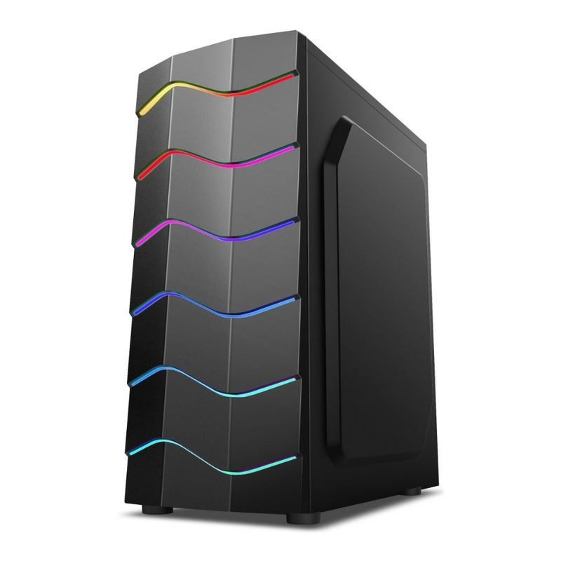 ETEK 빛나는 컴퓨터 케이스, 파동 LED 스트립 전면 패널, ARGB 빛 효과, 지원 물 냉각 라디에이터