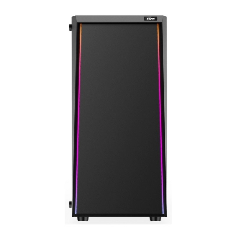 ETEK - 데스크톱 컴퓨터 케이스 전면 패널에 ARGB LED 스트립, 사이드 패널 상단 I / O 패널에 온화 유리