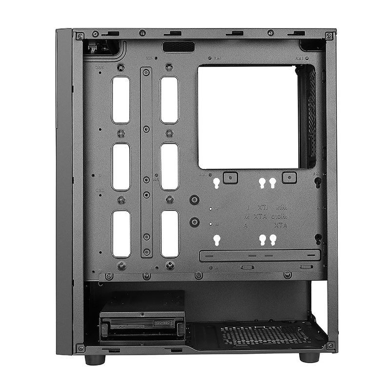 ETEK - 데스크톱 컴퓨터 케이스 전면 패널에 ARGB LED 스트립, 사이드 패널 상단 I / O 패널에 온화 유리