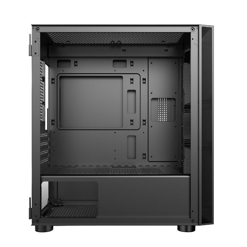 ETEK 컴퓨터 케이스 - 열 수 있는 왼쪽 패널 전원 공급 하단 마운트 설치 가능한 RGB 팬 단순하고 관대한 패널