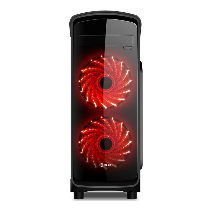 ETEK ATX 중탑 케이스 아크릴 전면 및 측면 패널 전체 사이드 뷰 흑백