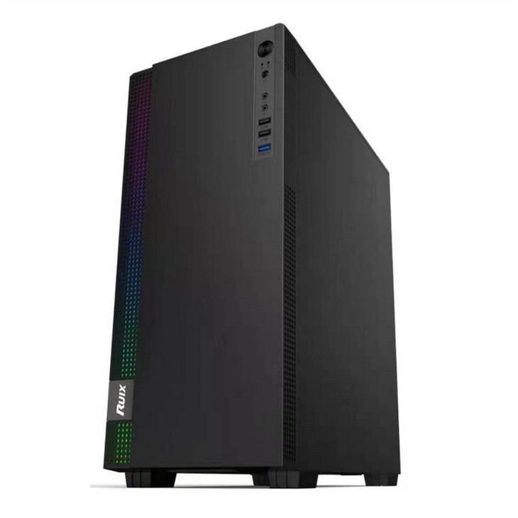 미드 타워 PC 게임 케이스 ETEK 미드 타워 PC 게임 ATX 컴퓨터 케이스 지원 6 ARGB 팬, 템퍼드 글래스 사이드 판델.