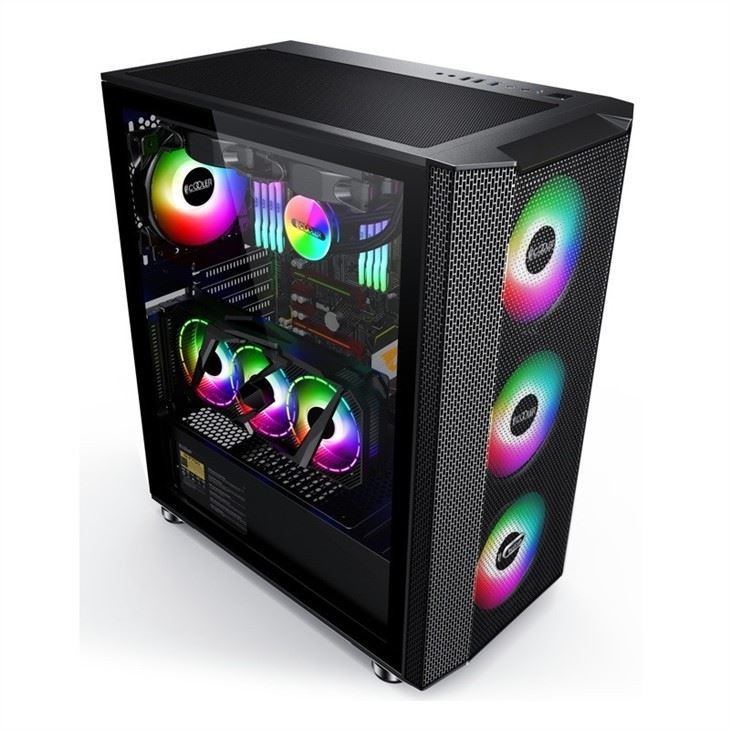 마그네틱 디자인의 컴퓨터 케이스 먼지 필터는 6개의 팬을 지원합니다 ATX Mid-Tower PC 게임용 케이스 유리 측면 패널 케이블 관리