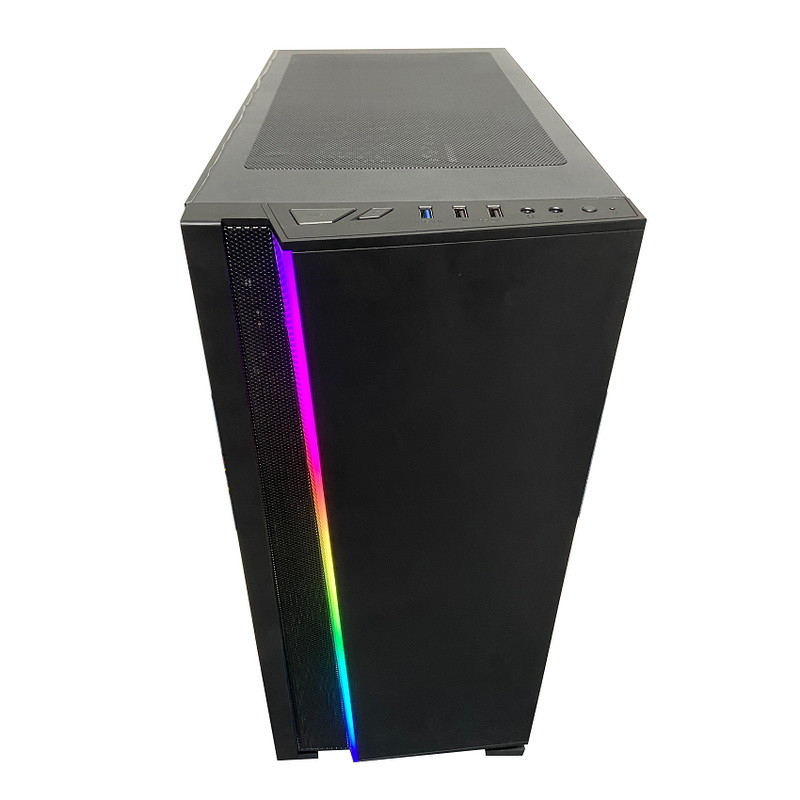ATX ITX 컴퓨터 캐비넷 RGB 타임 터널 풀타워 유리 PC 경우 36 센티미터 냉각 장치