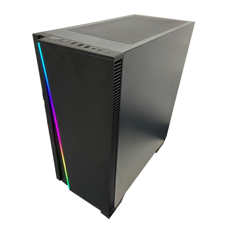 ATX ITX 컴퓨터 캐비넷 RGB 타임 터널 풀타워 유리 PC 경우 36 센티미터 냉각 장치