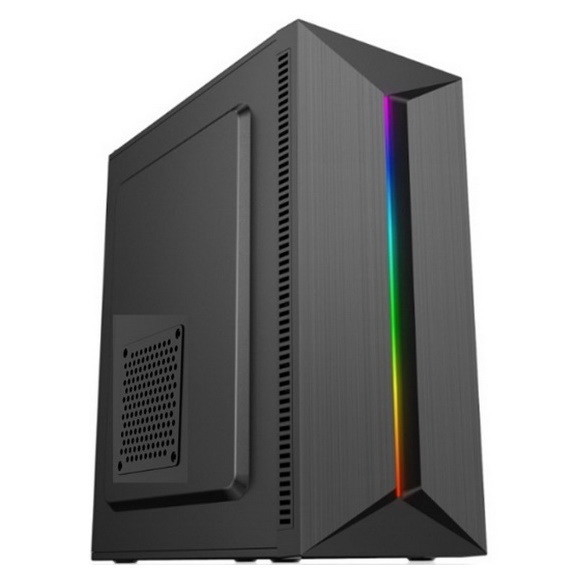 RGB 광띠와 아크릴 패널 ATX 컴퓨터 캐비넷 RGB 게임 PC 경우 검은 섀시 프론트 ABS 패널