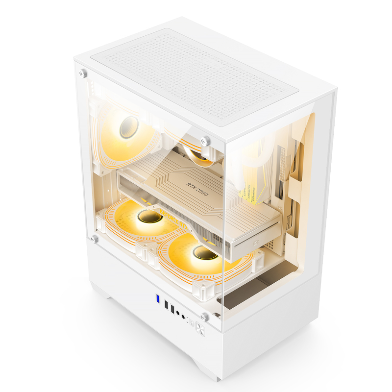 마이크로 ATX ITX PC 게임 케이스 1 HDD 베이 1 SSD 드라이브 베이 둘 다 검은색 흰색