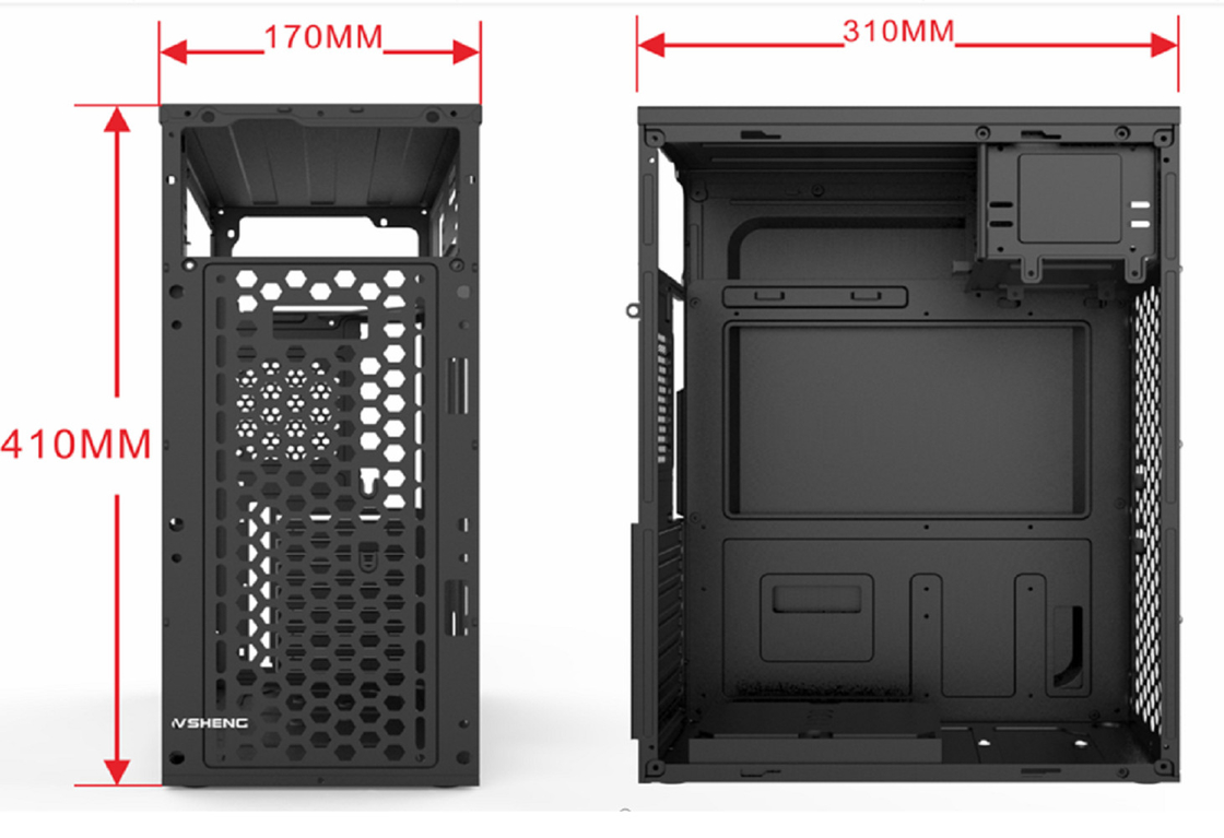 컴퓨터 케이스 지원 7 PCI 슬롯 2 HDD 3 SSD 1 CD 드라이브 기능 5 팬 마운트 ATX 마이크로 ATX 및 미니 ATX 메인보드와 호환