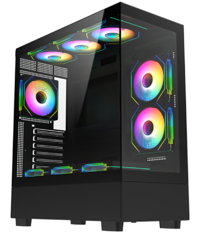 컴퓨터 케이스 0.7mm SPCC 철금속물질 멀티 팬 및 물 냉각 지원 ATX M-ATX ITX 메인보드