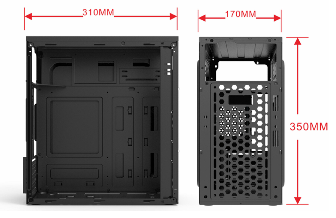 마이크로ATX 미니ATX 4 확장 슬롯 2HDD 2 SSD 12cm 및 8cm 팬 마운트 컴팩트 가벼운 컴퓨터 케이스 돈