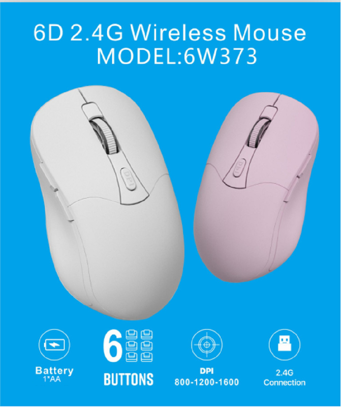 6D, 2.4G 연결, 800-1200-1600 DPI, 1*AA 배터리, C 타입 인터페이스, 6 버튼. 사무실 직원, 게이머를 위한 이상
