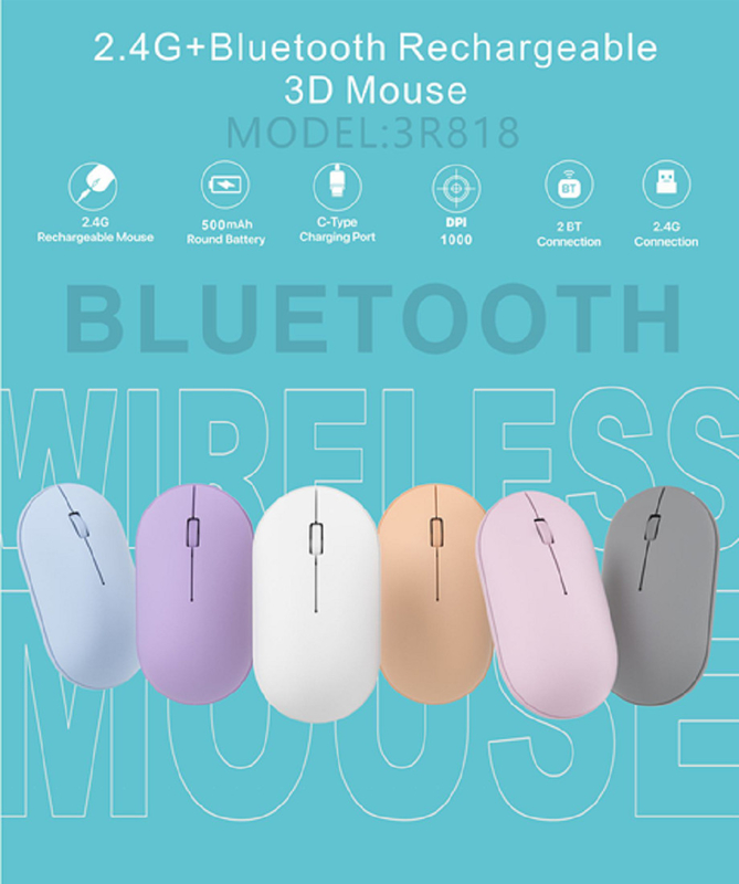 카시발 키보드와 에르고노믹 마우스 둘 다 500mAh 배터리 블루투스 3.0/2.4G 무선 연결 1200 DPI