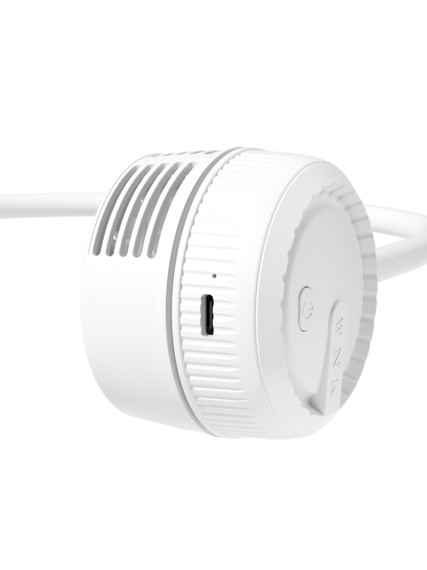 세 레벨의 부드러운 바람 360도 공기 흐름 유니버설 Hose 1000mAh 배터리 TYPE-C 충전 휴대용 팬 흰색과 민트 녹색