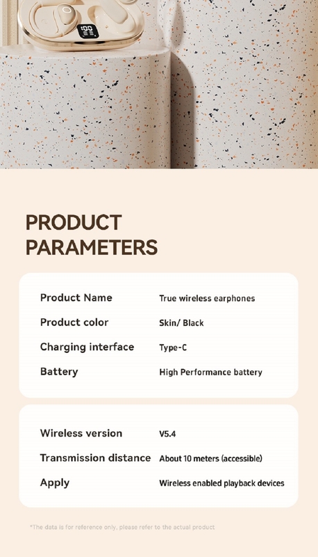 블루투스 5.4 헤드폰 에어폰 4~5시간 충전 600mAh 케이스 4.8g 각 2.8×2.5×1.8cm 최적화된 마이크 다이내믹 컬러