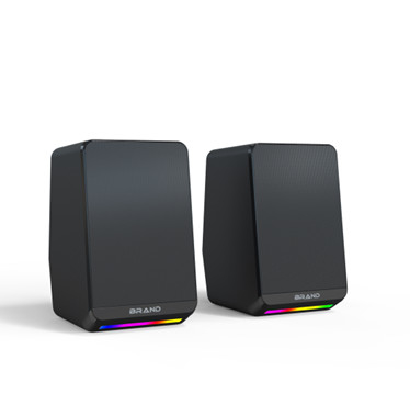 3W RMS 전력 듀얼 2인치 스피커 SNR >30dB 0.46kg RGB 조명 직선 음량 제어 5V DC 입력 데스크톱