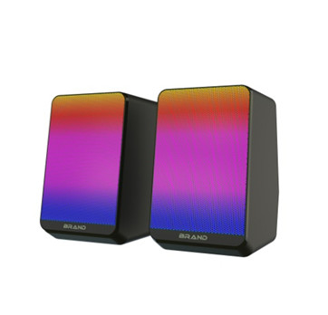 3W RMS 전력 듀얼 2인치 스피커 SNR >30dB 0.46kg RGB 조명 직선 음량 제어 5V DC 입력 데스크톱