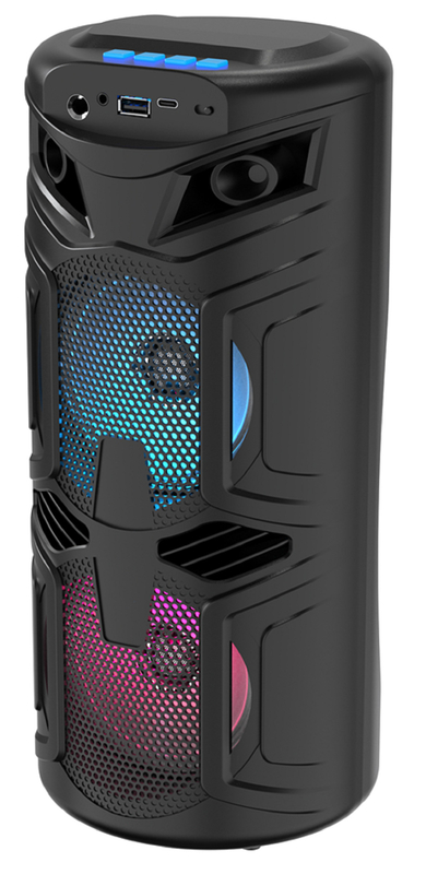 4인치 45마그네트 스피커 1200mAh 배터리 무선 TWS 60Hz-16kHz 응답 블루투스 / USB/TF/FM/AUX/TWS / 마이크 / RGB 지원