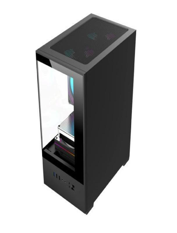 컴퓨터 케이스는 MicroATX/MiniITX 메인보드를 지원합니다. SSD용 하부 HDD + 전원 부리.