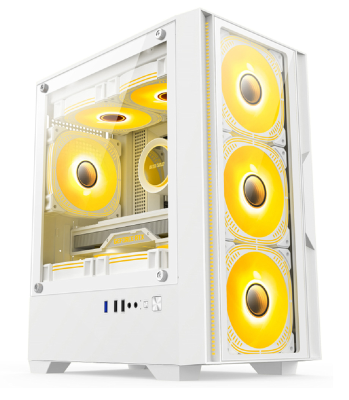 M-ATX/ITX 메인보드와 호환성 듀얼 모드 설치 5 팬 레이아웃 파노라마 사이드 라이트 컴퓨터 케이스 중급 게이머