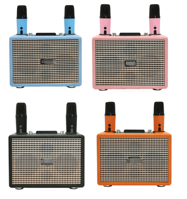 ETEK 듀얼 LTK53101 3인치 풀 레인지 스피커 40mm 트위터와 듀얼 무선 마이크 홈 카라오케 스피커