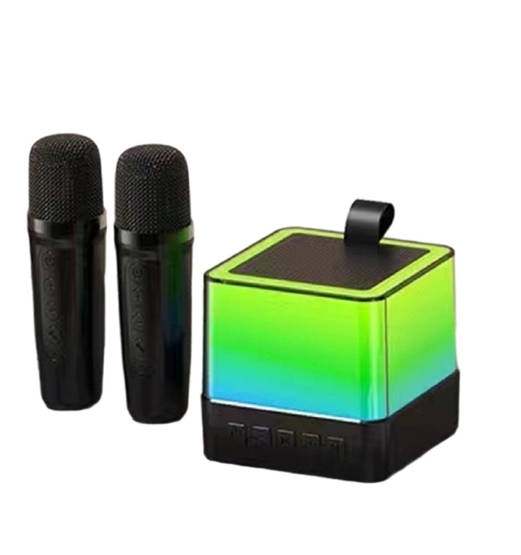 다채로운 LED 미니 큐브 스피커 89mm 음향 파티와 카라오케에 완벽합니다. 검은색/백색/핑크색