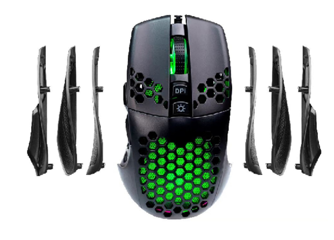 조정 가능한 8000DPI 5 레벨 키보드 마우스 컴보 58g 128*78*42MM 9D 에르고노믹 디자인 8M 마이크로 움직임 FPS 및 MMORPG 플레이어용 RGB 조명