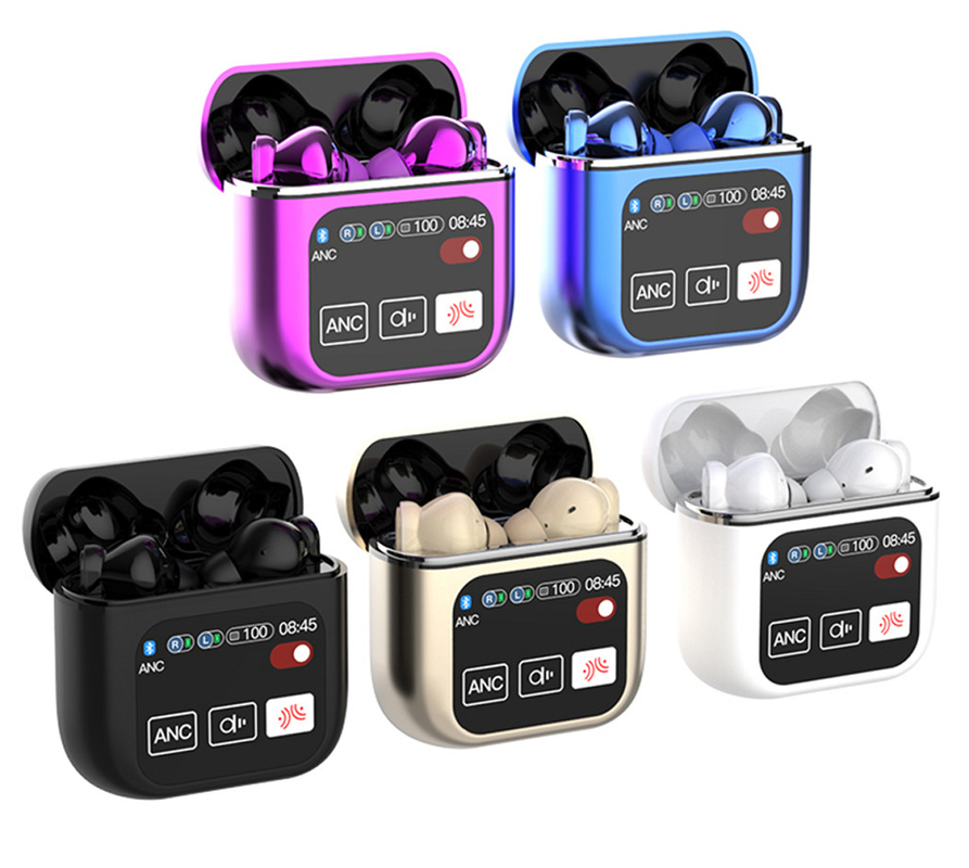 ETEK TWS 에어패드 ANC & ENC 400mAh 충전 케이스 F10 드라이버 및 느린 지연 블루투스