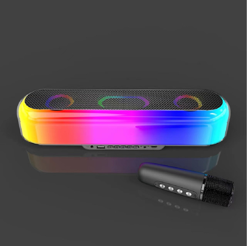 10W RMS 전력 52mm 스피커 1500mAh 배터리 블루투스 TF 카드 최대 32GB FM 라디오까지 지원 다채로운 LED 조명