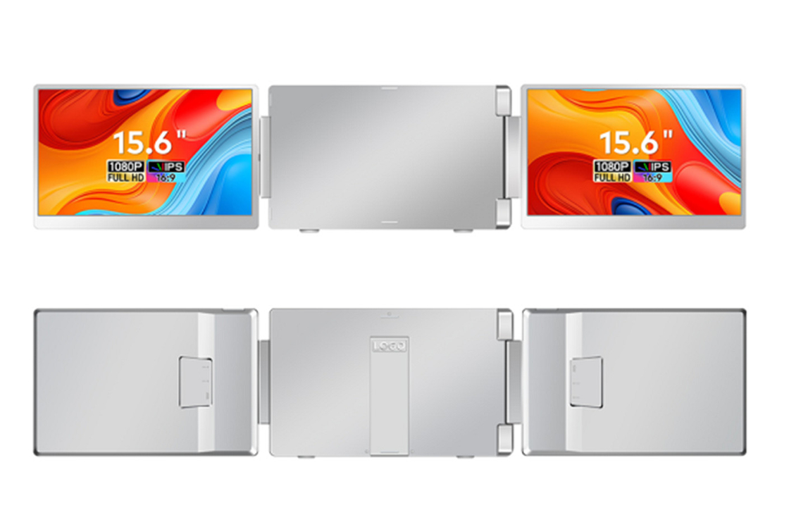 2*15.6인치 풀뷰 FHD 노트북 모니터: 16:9 화면 비율, 1920*1080 IPS 고화질 해상도, Type-C 3.1 인터페이스, HDR 지원, 화면 플립