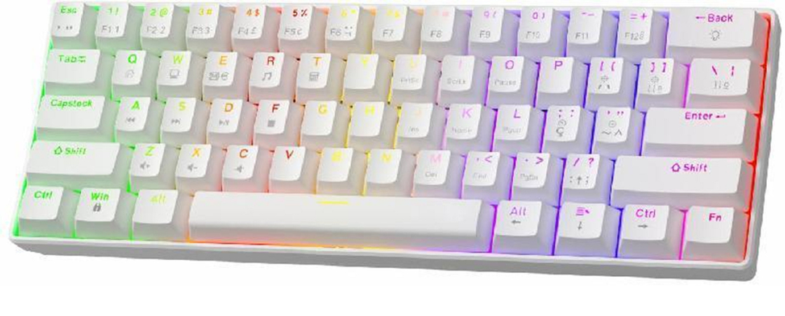 커스터마이징 가능한 RGB 백라이트, 핫스변이 가능한 스위치 및 USB 연결을 갖춘 컴팩트 68 키 기계 키보드