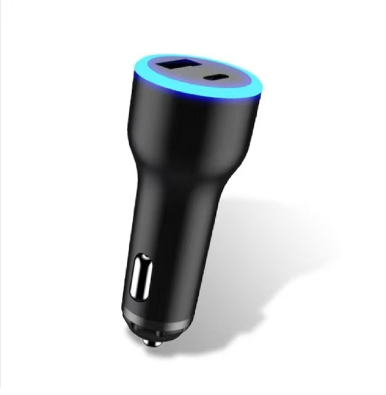 USB-C PD 65W 20V/3.25A 노트북 빠른 충전 + USB-A QC 18W ABS + PC 방화 물질 블루 LED 표시등