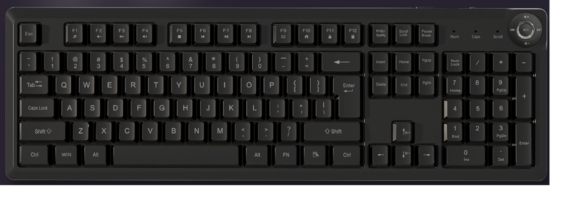 울트라 슬림 포터블 FN 멀티미디어 망막 키보드 448*143*32mm 610g 순중량 ABS 블랙 키캡 은막