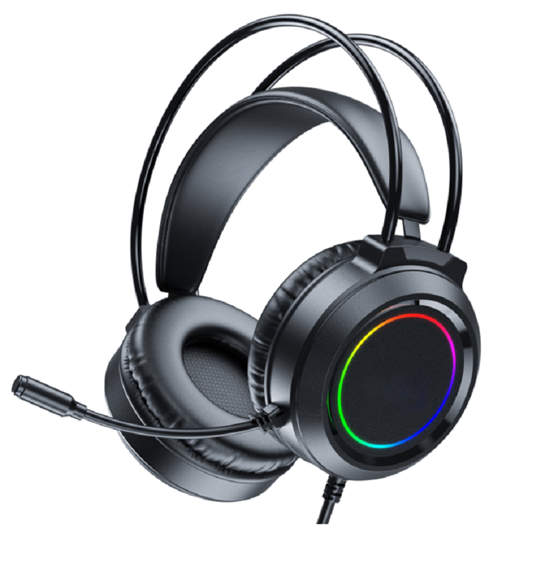 ETEK 게임 유선 헤드폰 50mm 드라이버 20Hz-20kHz 응답 전방향 마이크 2.0M 케이블