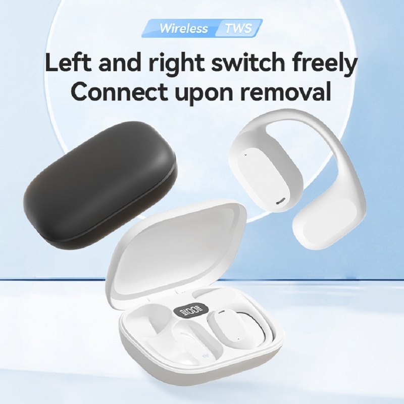 ETEK Ear-Hook TWS 이어폰 블루투스 5.3 A2DP/AVRCP/HFP 50mAh 이어폰 셀 + 300mAh 케이스 보호판