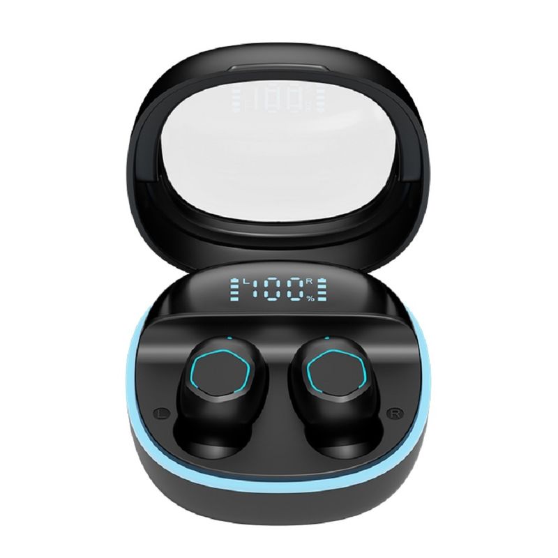 ETEK 투명 뚜껑 LED 디스플레이 무선 이어폰 BT 5.3 터치 컨트롤 이어폰 F10 스피커 블랙 화이트 퍼플