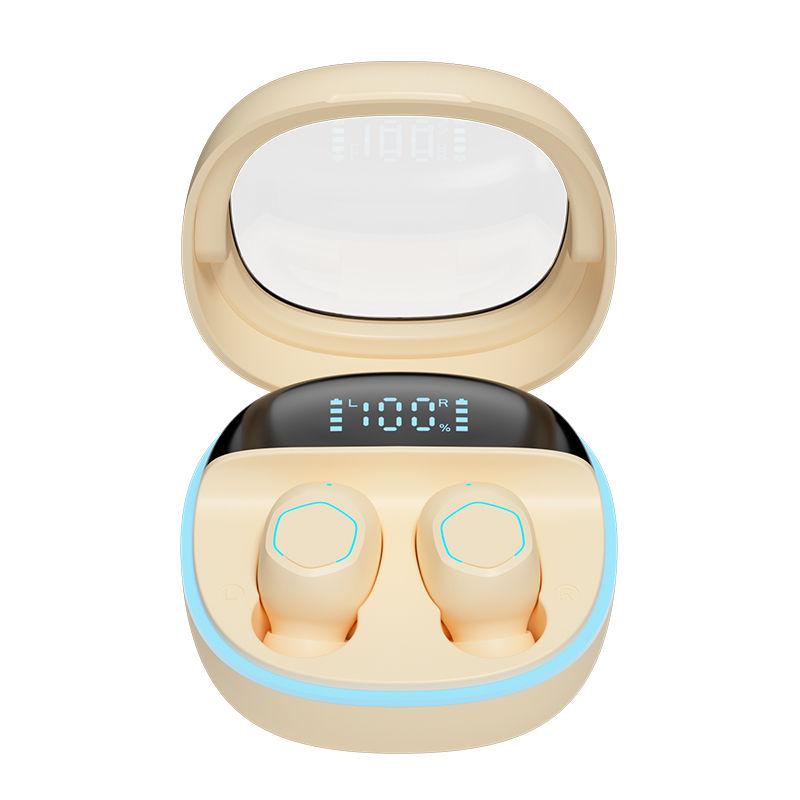 ETEK 투명 뚜껑 LED 디스플레이 무선 이어폰 BT 5.3 터치 컨트롤 이어폰 F10 스피커 블랙 화이트 퍼플