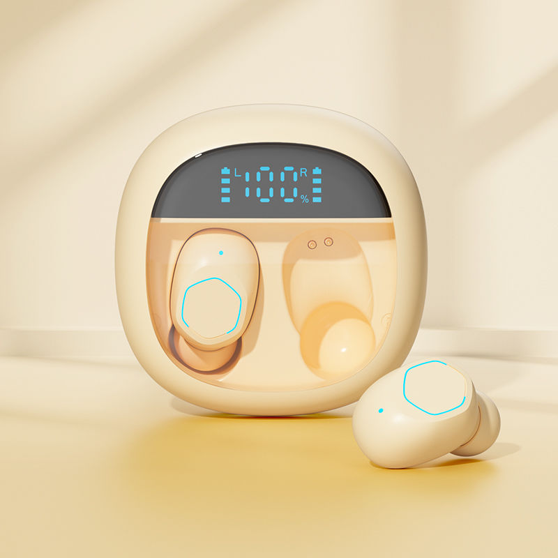 ETEK 투명 뚜껑 LED 디스플레이 무선 이어폰 BT 5.3 터치 컨트롤 이어폰 F10 스피커 블랙 화이트 퍼플