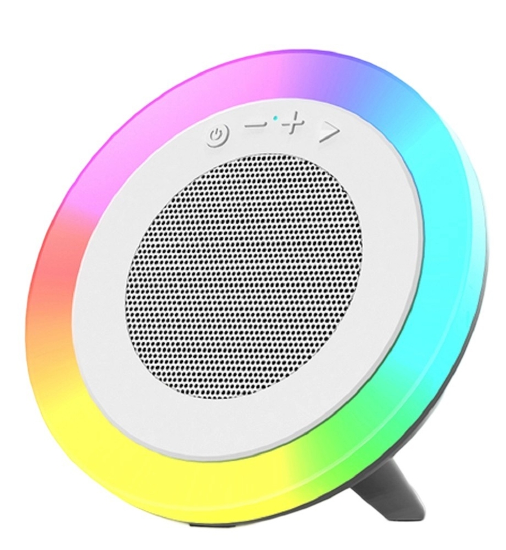 화이트 트리 모드 블루투스 스피커,66MM 5W 출력, 1200mAh 배터리,USB/TF/AUX 재생 및 RGB 조명을 지원합니다