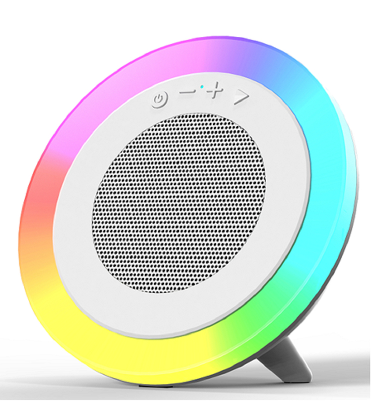 화이트 트리 모드 블루투스 스피커,66MM 5W 출력, 1200mAh 배터리,USB/TF/AUX 재생 및 RGB 조명을 지원합니다