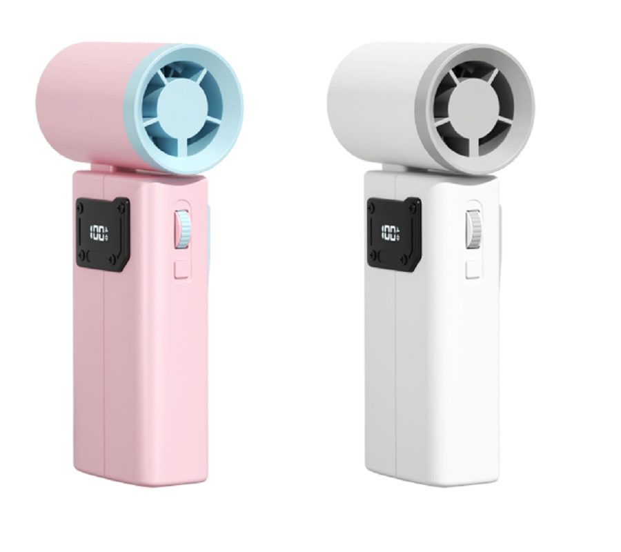 ETEK 3600mAh 높은 용량 팬 6.5W 전력, 100 속도 + 터보 모드, ABS + PC 이중 컬러 카시 ((백/핑크).