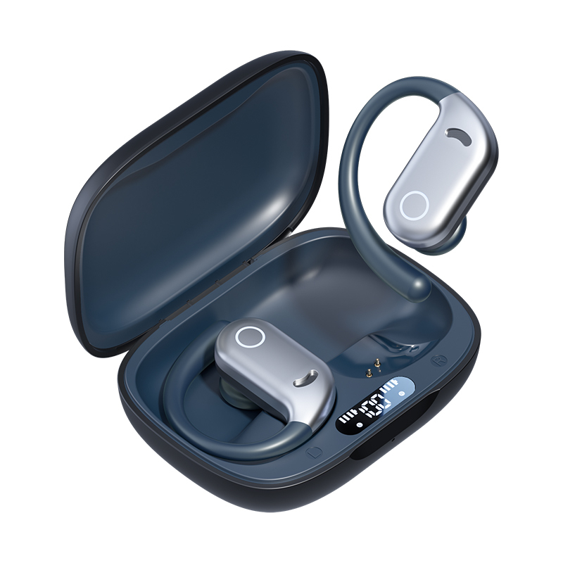 ETEK 방수 LED 디스플레이 이어폰, 블루투스 5.4, 50mAh 이어폰 셀 + 300mAh 케이스 (보호 보드), F14.2 스피커