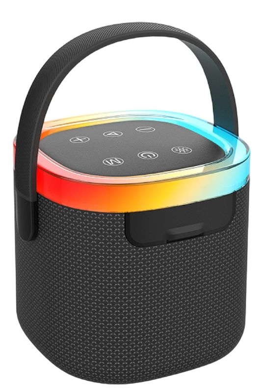 66mm 10W 방수 스피커, IPX5 등급, 휴대용 손잡이, 1800mAh 배터리, AUX/TF/USB/FM 4가지 모드 재생/통화