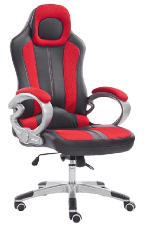 PU 캐스터가 있는 인체공학적 의자 분체 도장 베이스 100mm 가스 리프트 틸트 메커니즘 빨간색/검은색 메쉬 팔걸이