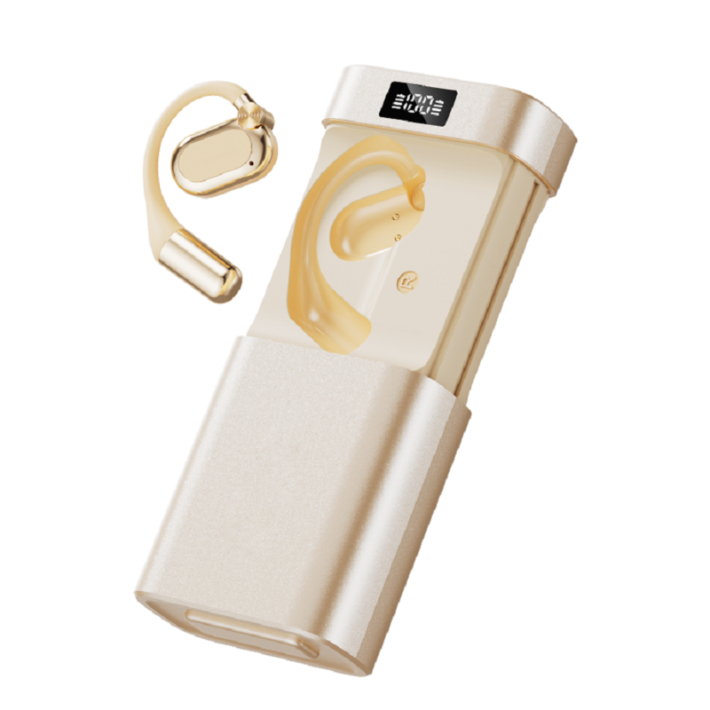 ETEK 오픈형 AI 번역 무선 이어폰 LED 플래시 & 보조 배터리 1800mAh 충전 케이스 블랙 / 컴플렉션