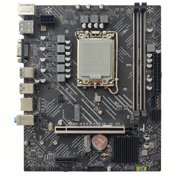 ETEK H610 LGA1700 CPU용 마이크로 ATX 메인보드 DDR4 듀얼 채널 PCIe 4.0 x16 슬롯 DP+HDMI+VGA 선택 출력